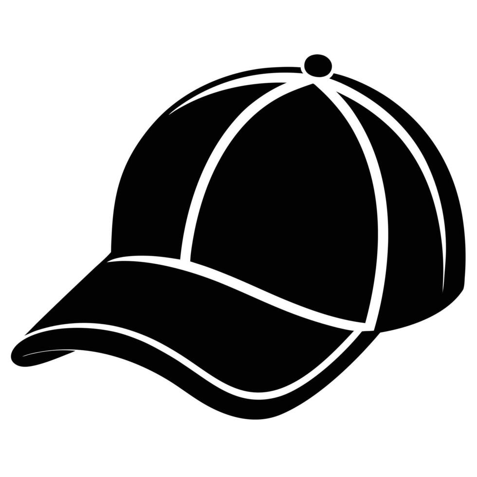 Black baseball cap isolated on white vector
