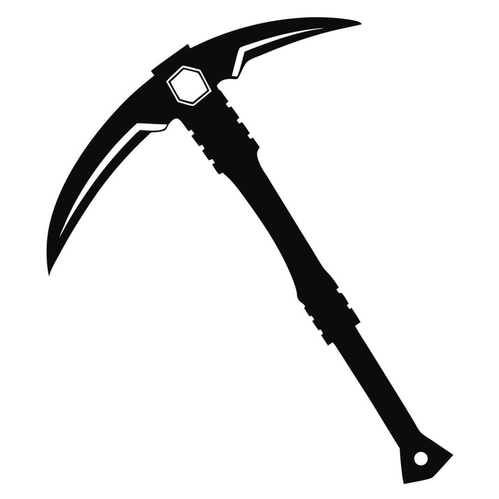Pickaxe silhouette tool for mining and construction vector
