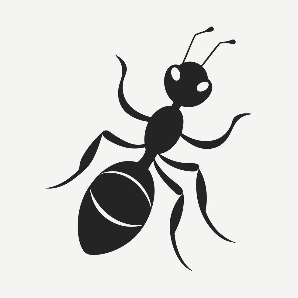Black ant insect illustration design vector