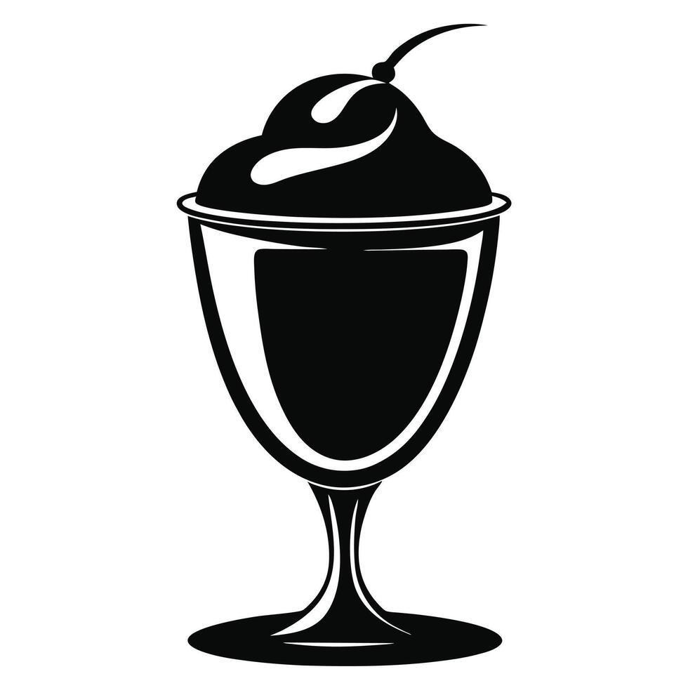 Ice cream sundae in elegant glass vector