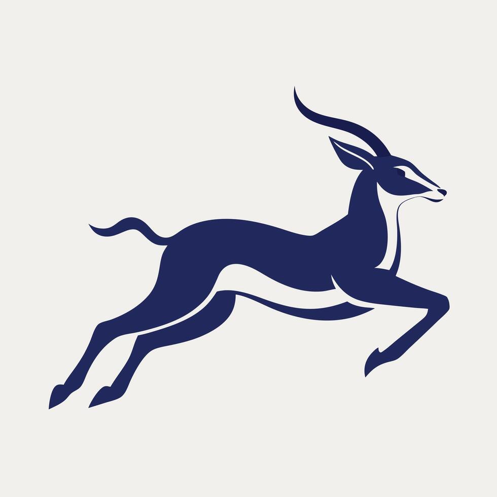 Gazelle silhouette jumping across a background vector