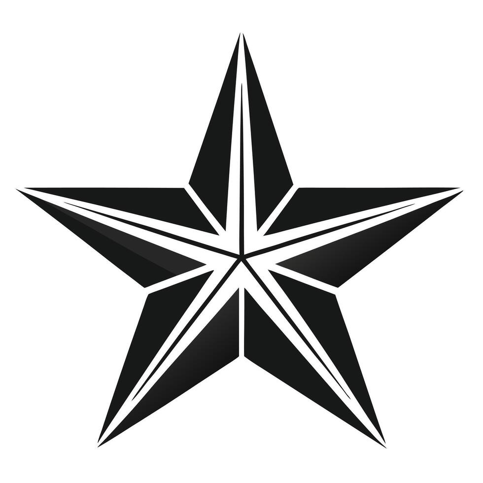 Black star design on white background vector