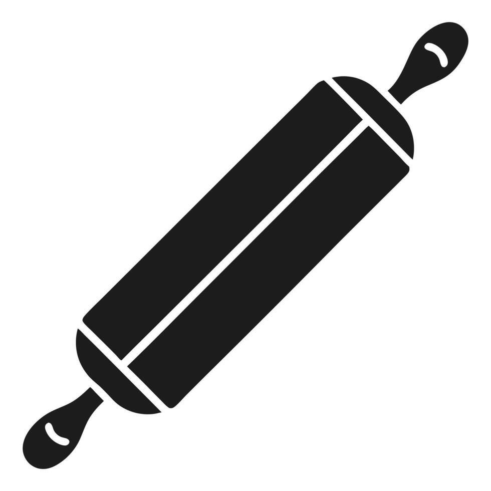 Black and white rolling pin icon vector
