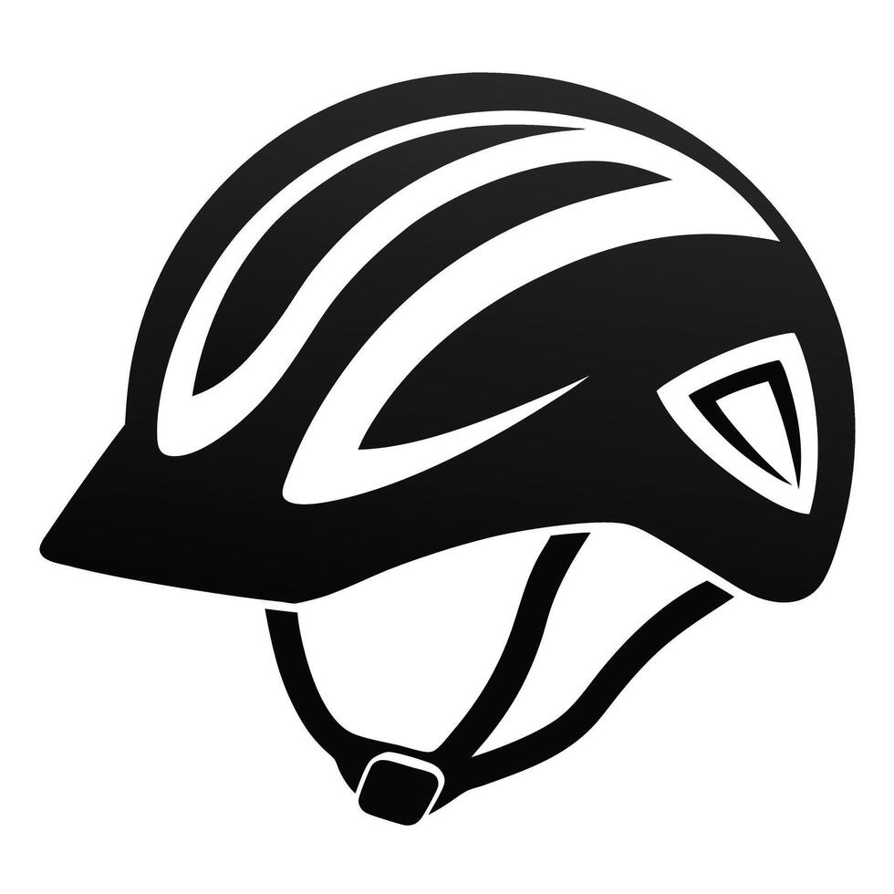 Black and white bicycle helmet vector