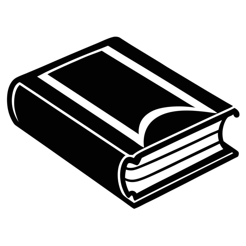 Simple black and white book illustration vector
