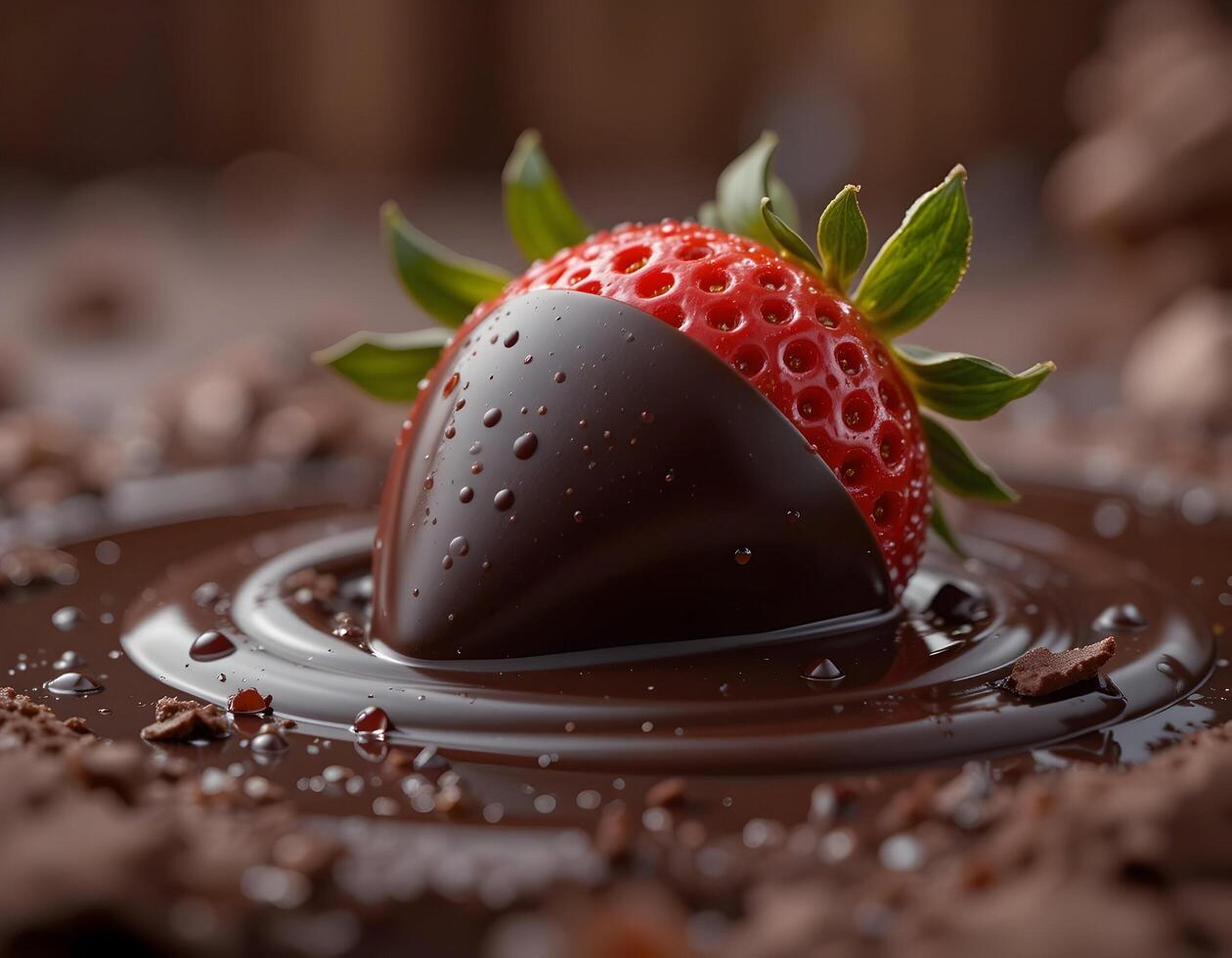 Chocolate Covered Strawberry Dessert Presentation photo