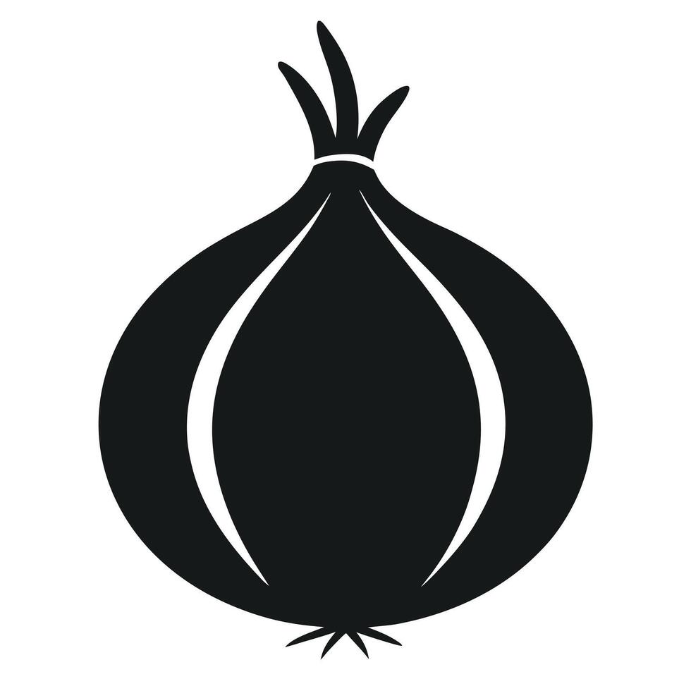 Simple black and white onion vector