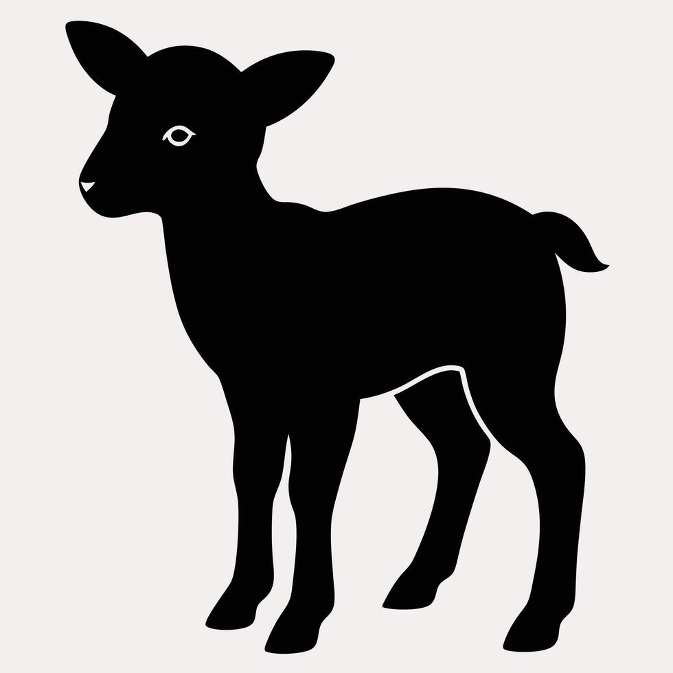 Black silhouette lamb simple illustration vector