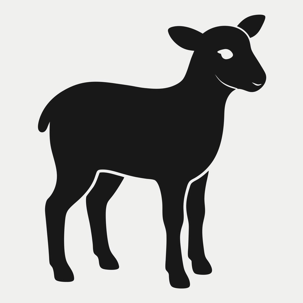 Silhouette of a standing lamb vector