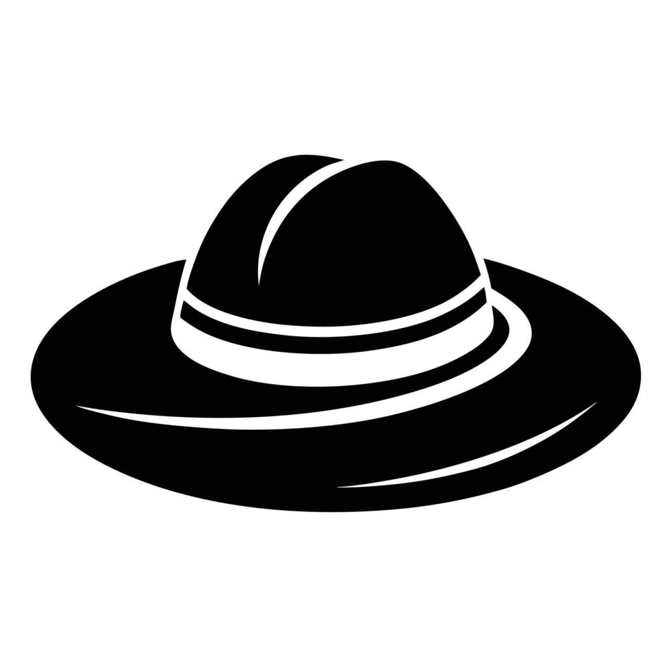 Classic black hat isolated silhouette vector