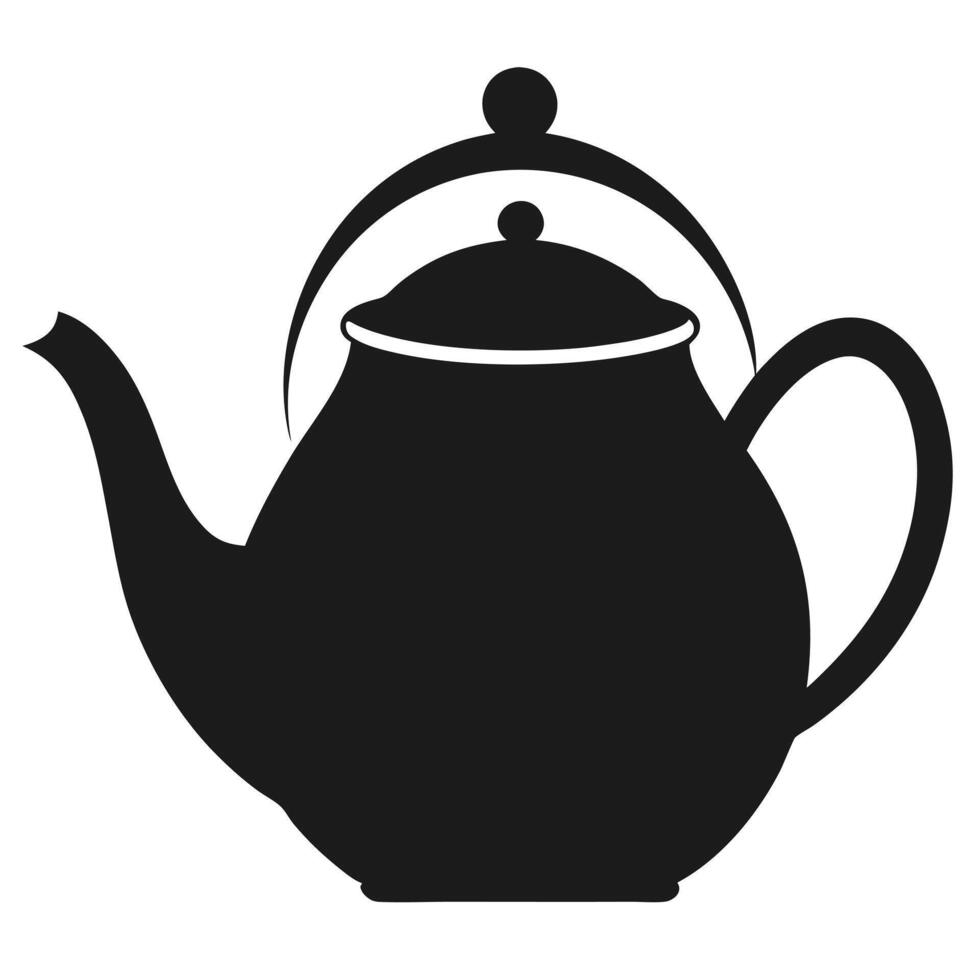 Black silhouette of classic tea pot vector