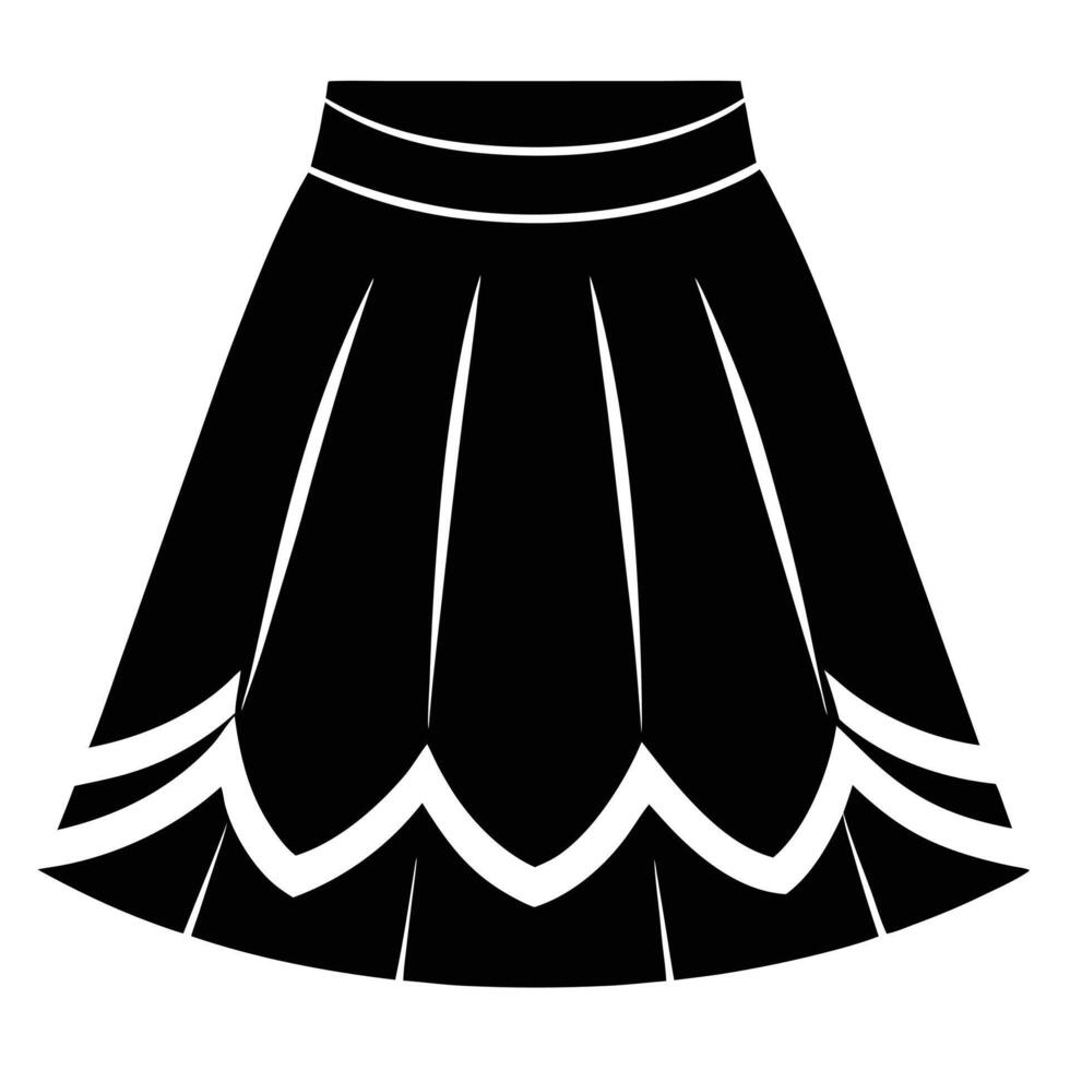 Elegant black skirt silhouette illustration vector
