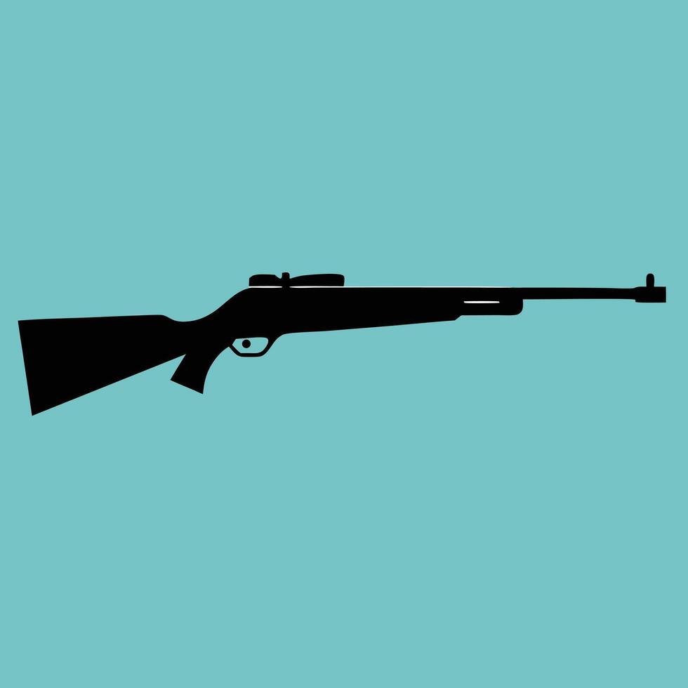 Silhouette of a rifle on turquoise vector