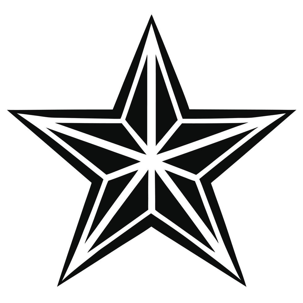 Geometric star design black and white vector