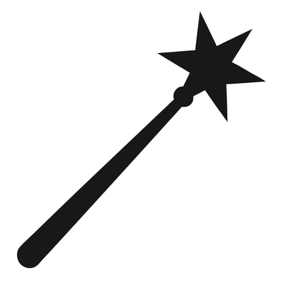 Silhouette of a magical star wand vector