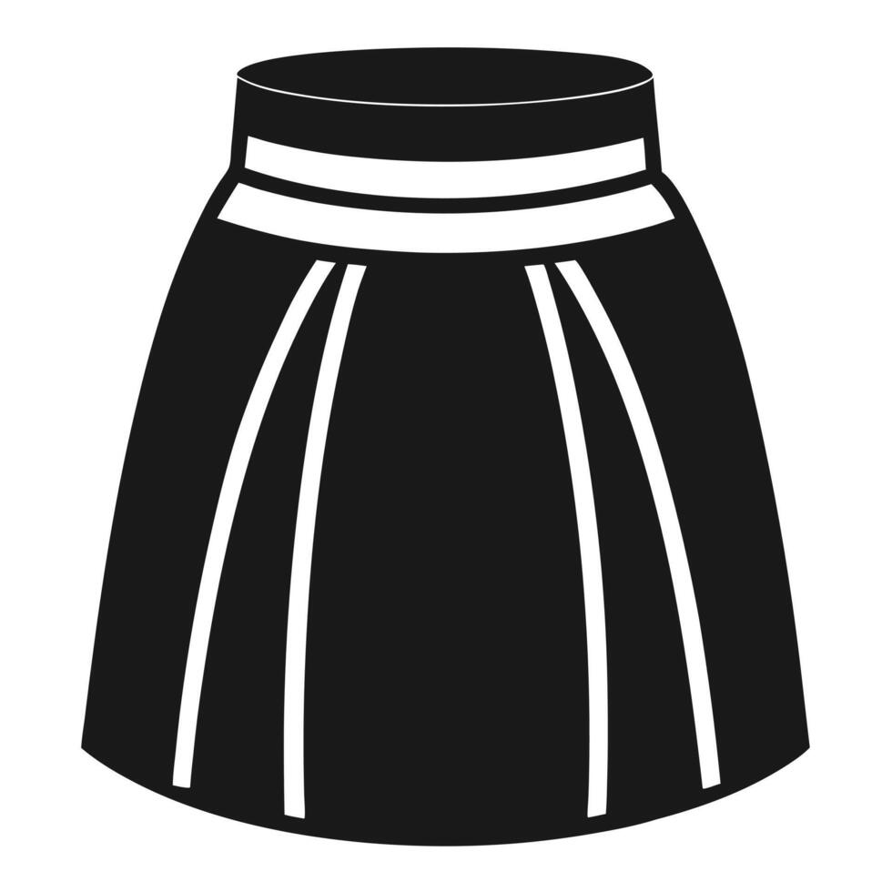 Simple black and white pleated skirt vector