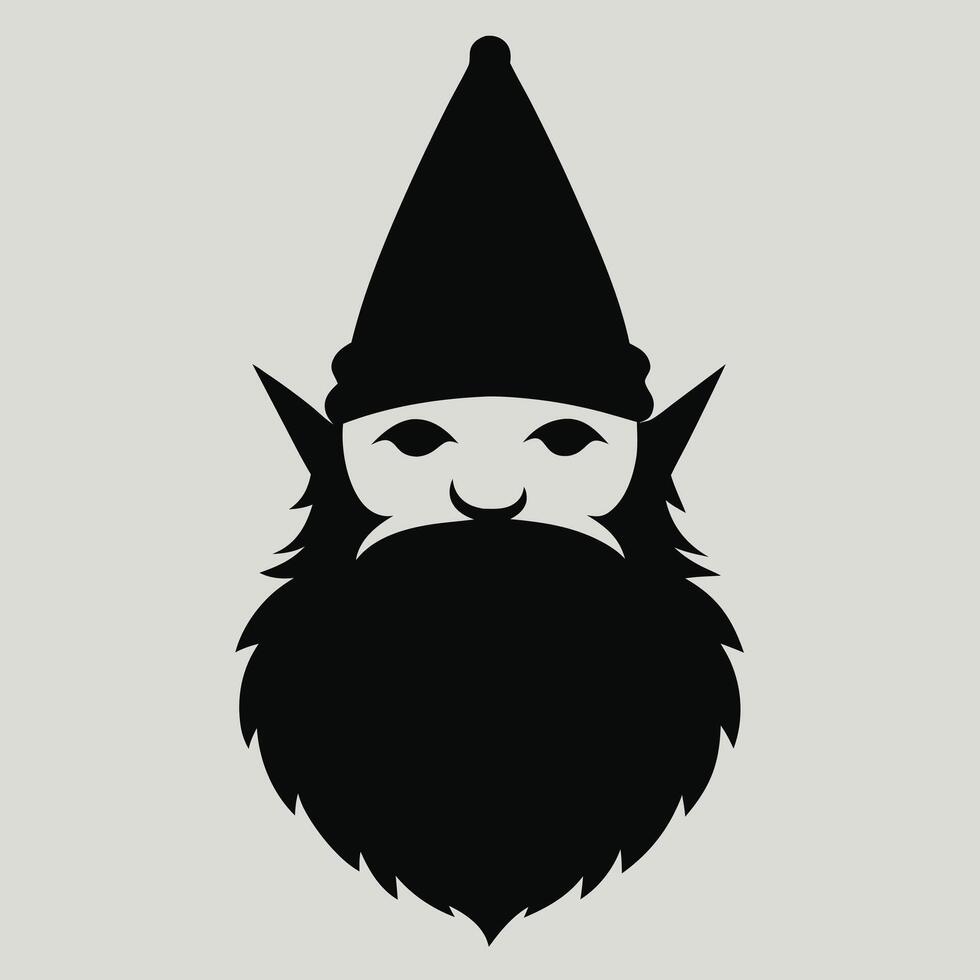 Minimalist illustration of a garden gnome vector
