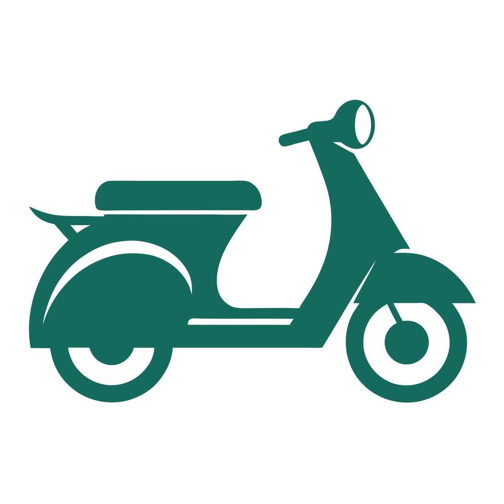 Minimalist green scooter icon on white background vector