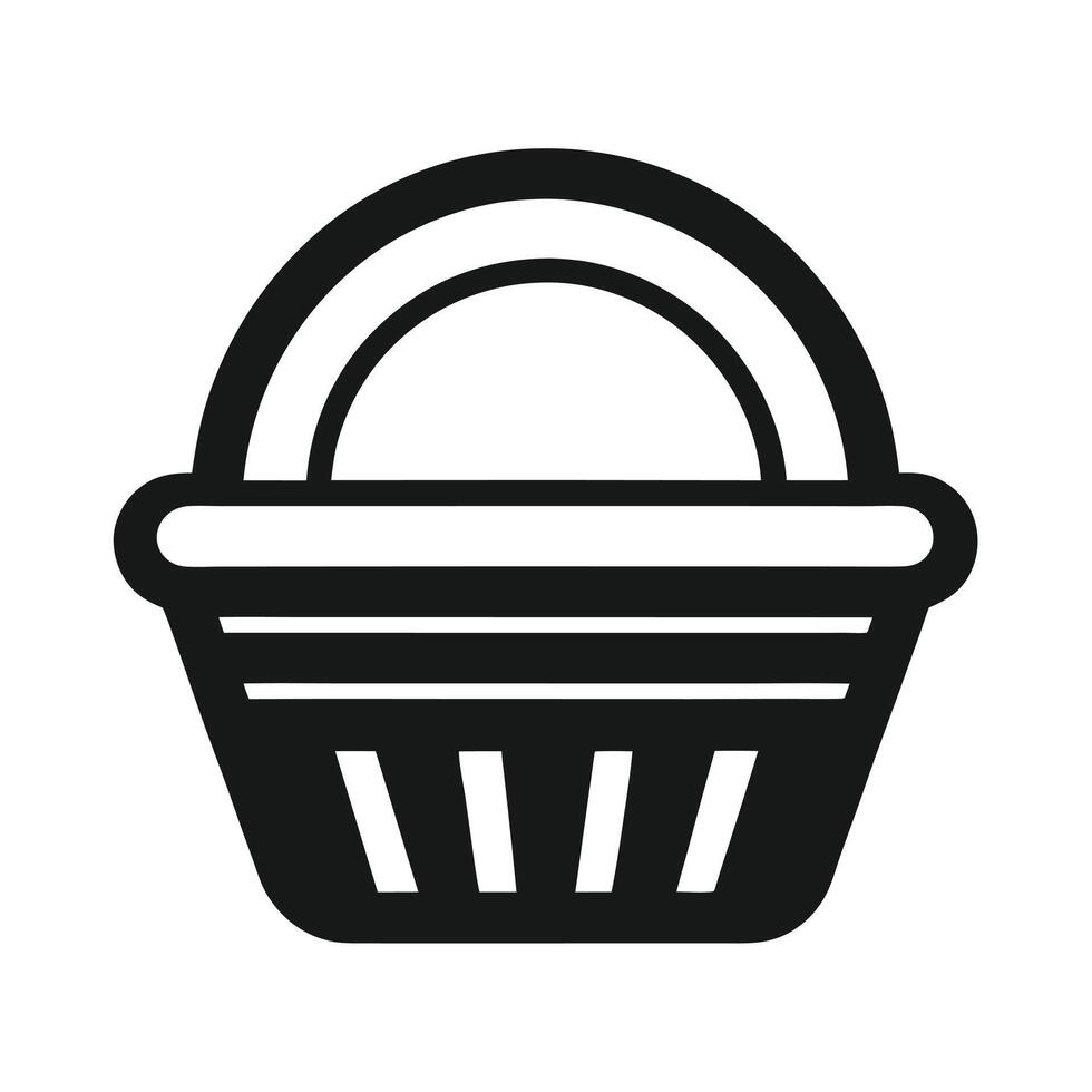 Shopping basket icon simple black and white vector