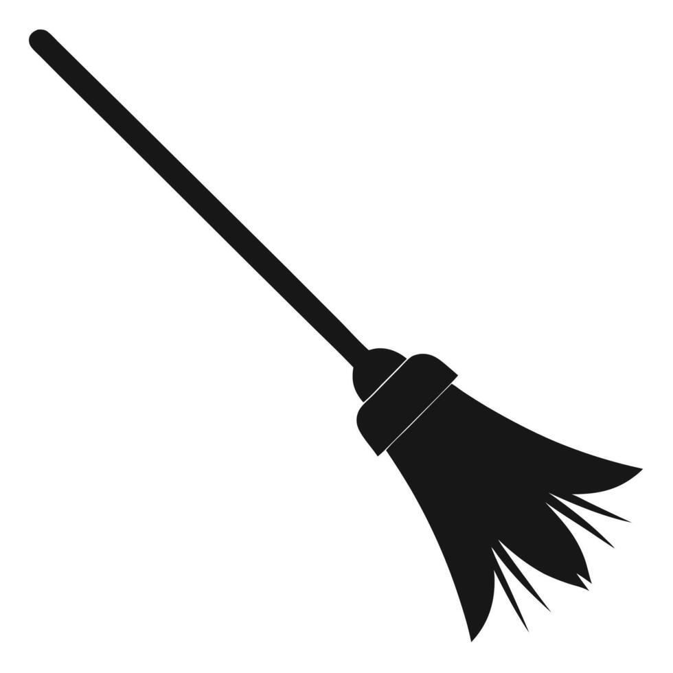 Black witch broom isolated on white vector