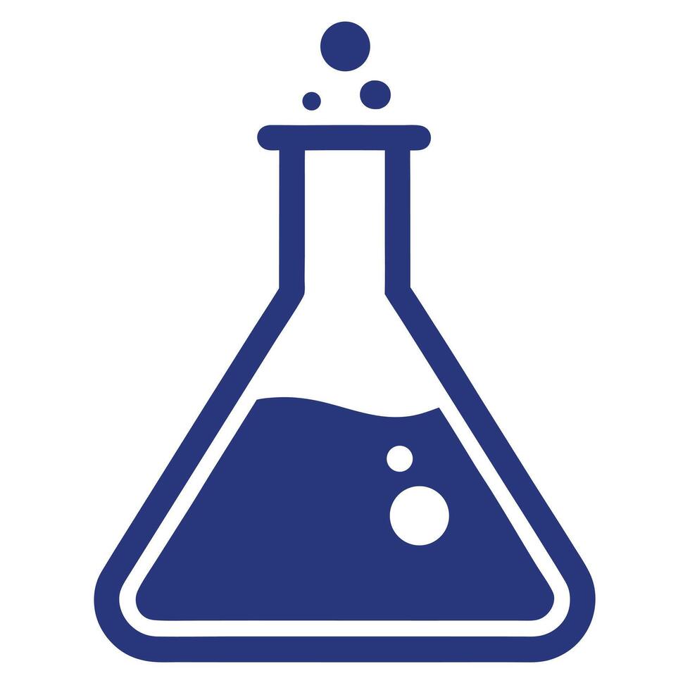 Simple laboratory beaker with bubbles illustration vector
