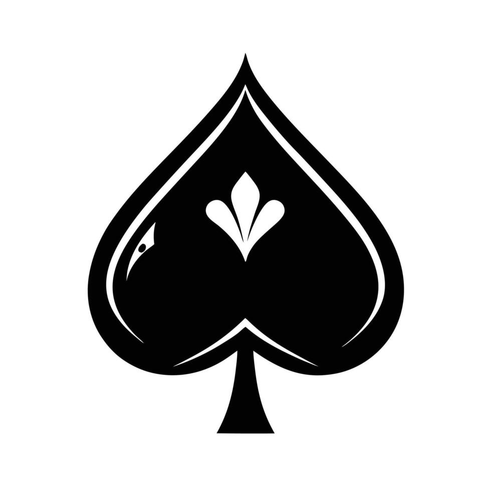 Black and white spade playing card symbol vector