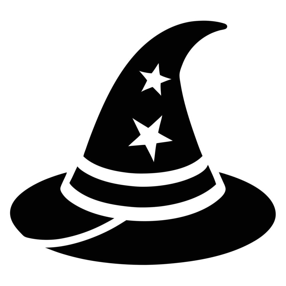 Witch hat icon black and white vector