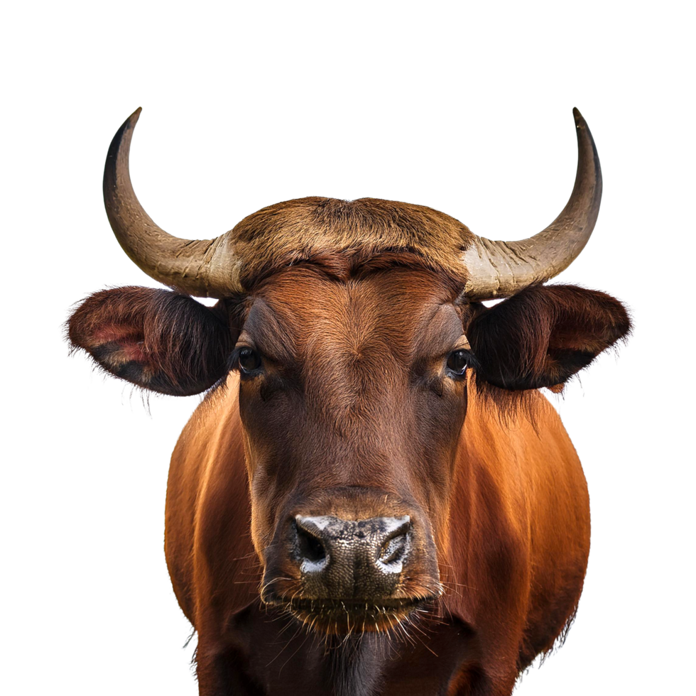 Brown Buffalo Head-On Portrait png