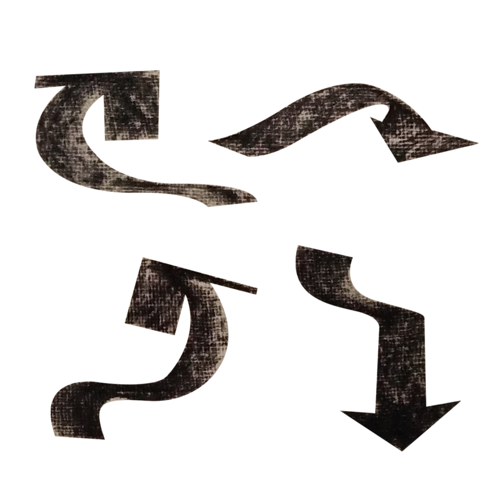 Set of artistic arrows in different directions, perfect for navigation png