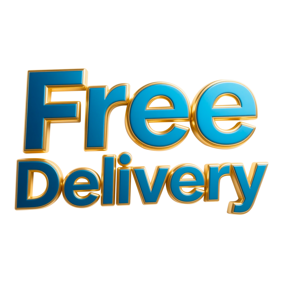 Free Delivery Offer with Stylish 3D Text png
