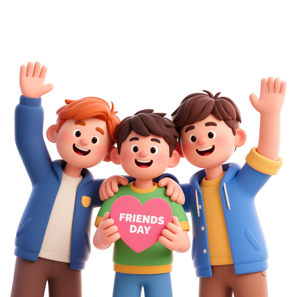 Happy Friendship Day - Three Friends Celebrating Together png