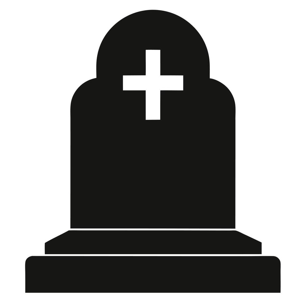 Tombstone icon simple black and white vector