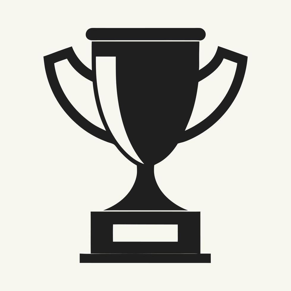 Black trophy icon award symbol victory vector