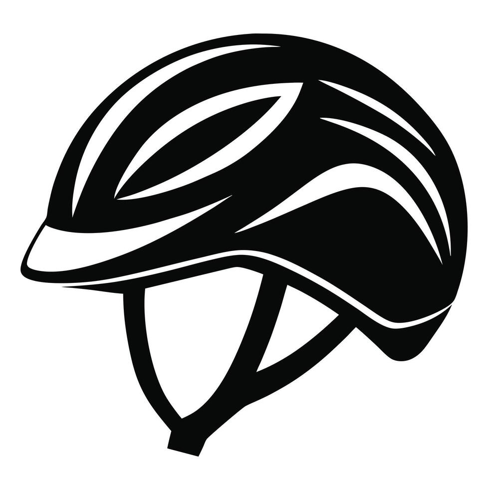 Bicycle helmet black and white vector