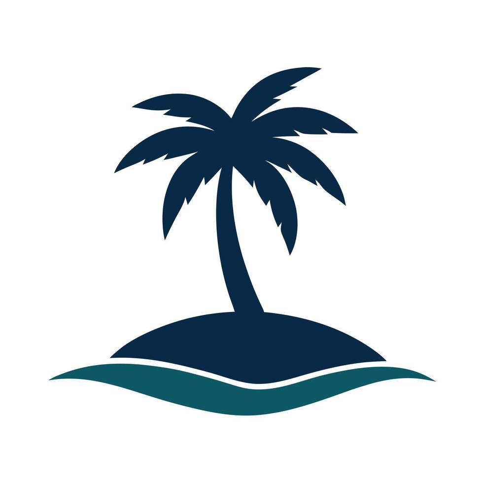 Island palm tree icon design illustration vector