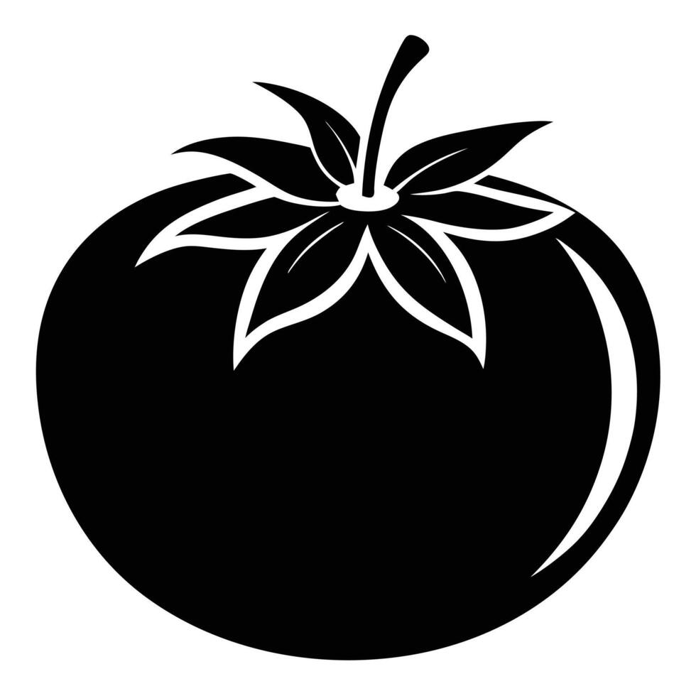 Simple black and white tomato vector
