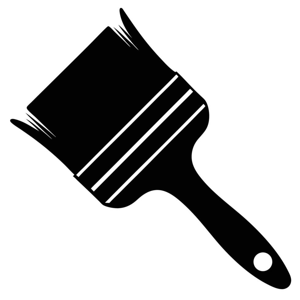 Simple black and white paintbrush icon vector