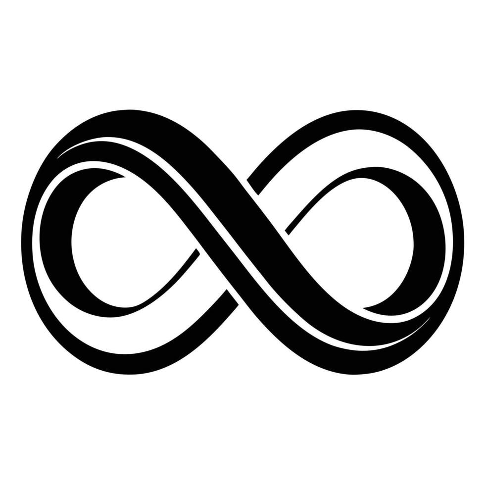 Black and white infinity symbol design vector