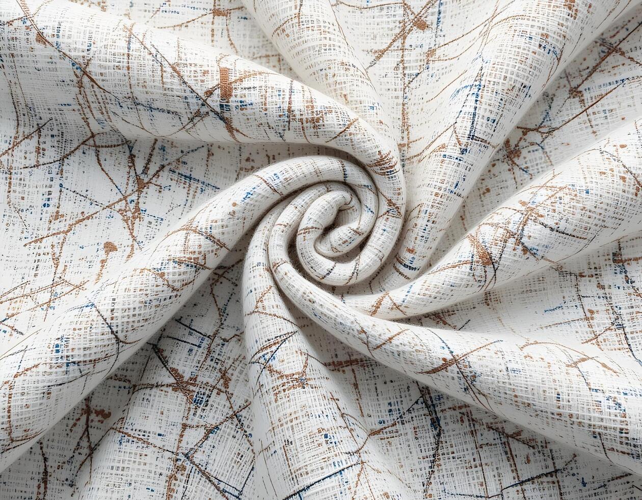 Textured Fabric Swirl with Abstract Line Pattern Close-up photo