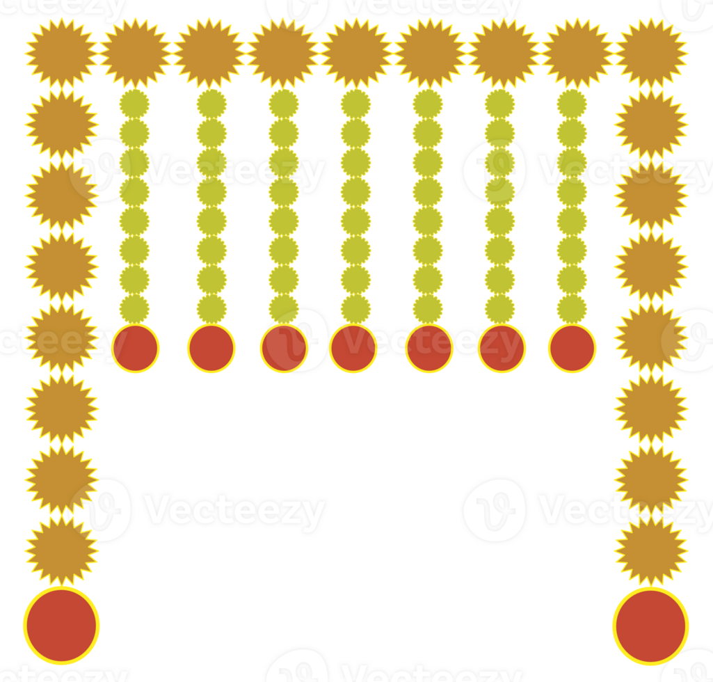 a frame with yellow and orange dots and circles png