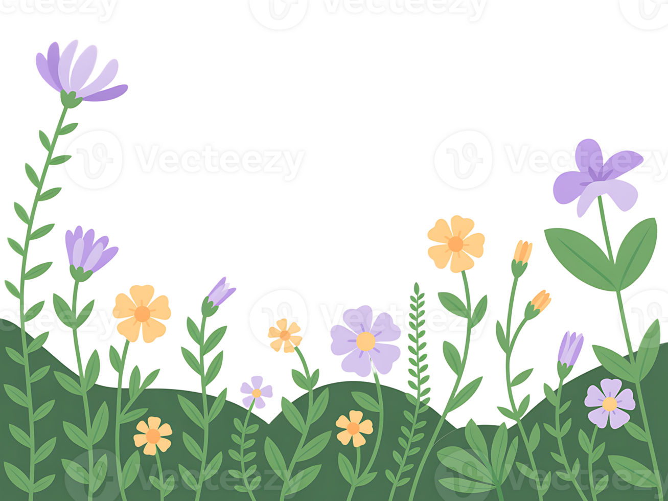Cute floral garden background with space for text illustration png