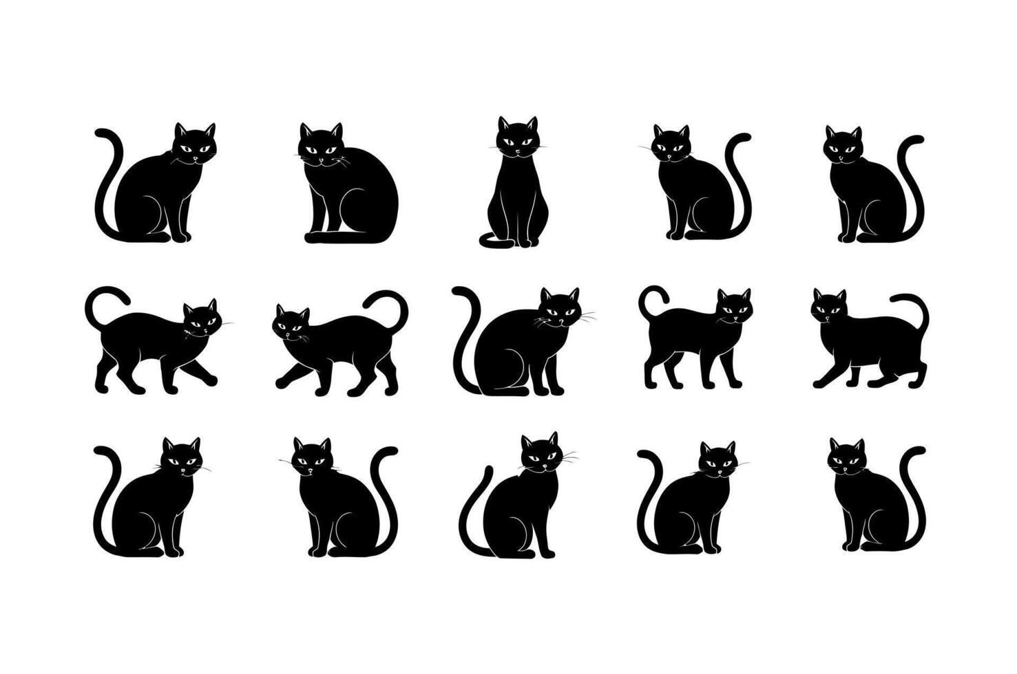Cat Clipart Silhouettes vector