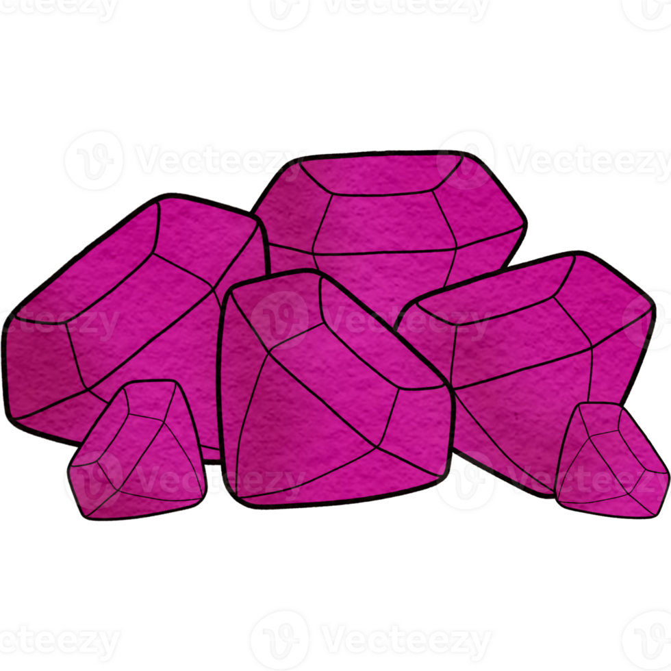 The illustration of a pink gem png