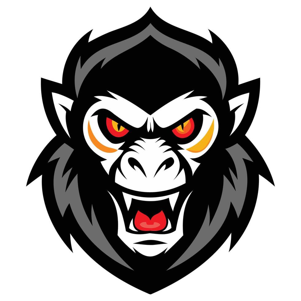 Angry Primate Mascot Logo Art vector