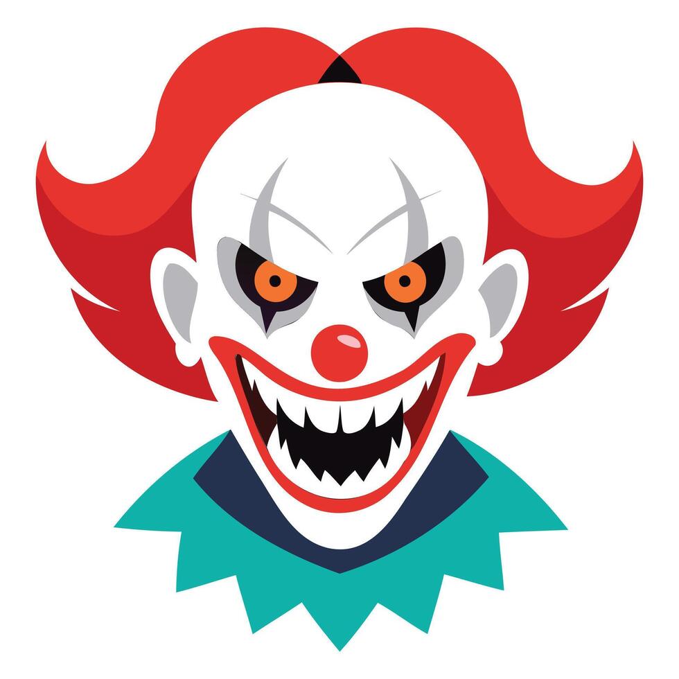 Terrifying Horror Clown Head vector