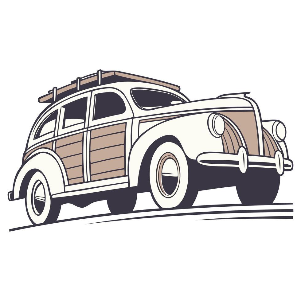 Classic Hoodie Car Side View Illustration vector
