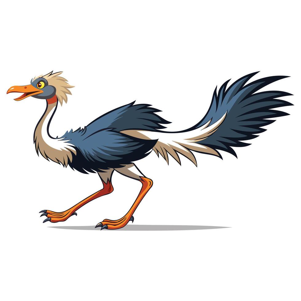 Fast Ostrich in Motion Artwork vector