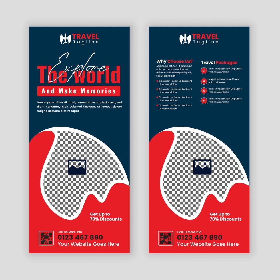 Customizable DL Flyer Design Template for Modern Travel and Tour Services vector