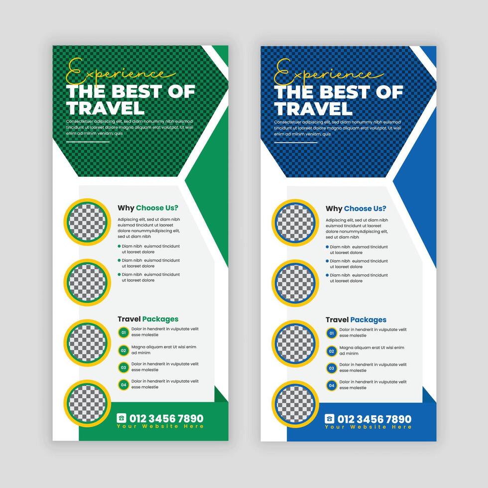 Professional Travel Service Rack Card and DL Flyer Template vector
