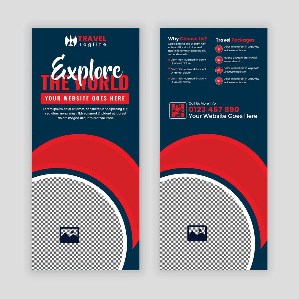 Modern Travel Agency Rack Card and DL Flyer Design Template vector